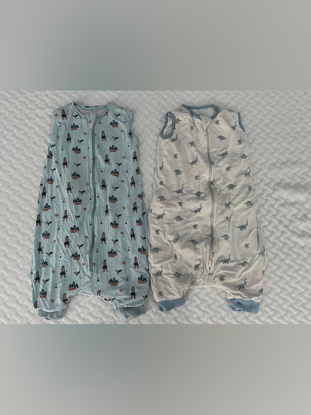 Kyte BABY Light Blue and Cream Sleep Sacks - Dinosaur & Bear Prints
